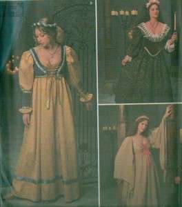 OOP Simplicity Renaissance Miss Costume Sewing Pattern  