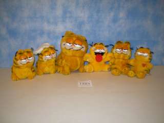 Lot of 6 Garfield The Cat Plush Toys Collectors Items  