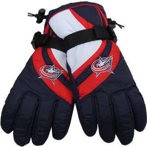  Reebok Columbus Blue Jackets Navy Blue Nylon Ski Gloves 