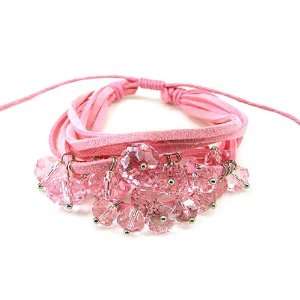  Pink Captivating Bead Multi Strand Bracelet Jewelry