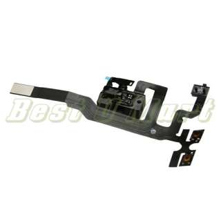 Black Headphone Audio Jack Power Flex Cable Replacement for IPhone 4S 