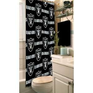  NFL Oakland Raiders Logo Fabric Shower Curtain (72x72 