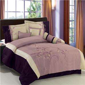   Piece Polyester Comforter Set/ Queen Size or King Size/ Gray or Purple