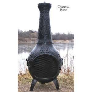  Rose Chimenea Outdoor Fireplace and Grill Patio, Lawn 