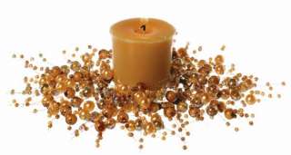 Votive Candle Wreath Ring Amber Taupe Pearl  