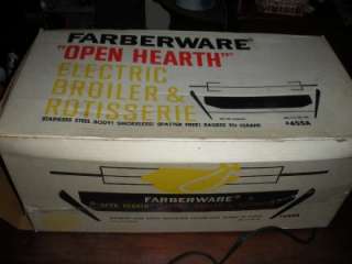   FARBERWARE Open Hearth Electic Broiler & Rotisserie 455A EUC ORIG BOX