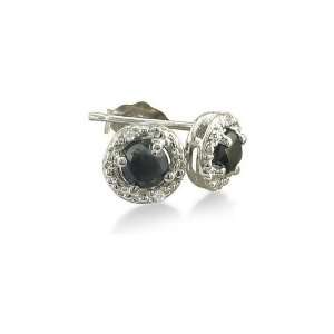  1/2ct Pave Style Black and White Diamond Stud Earrings set 