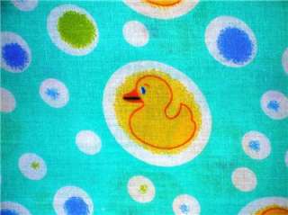 New Rubber Ducks Soap Bubbles Fabric BTY Green  