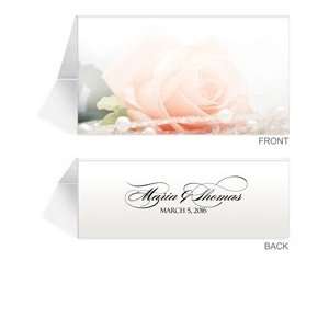   160 Personalized Place Cards   Peach Rose n Pearls