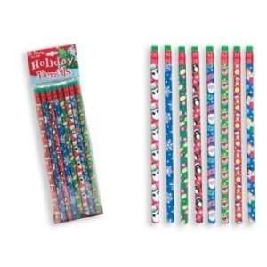    8 Pack   Colorful Holiday Pencils Case Pack 72 
