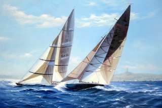 High Quality Oil Painting Sailboats X 36x24 Inches  