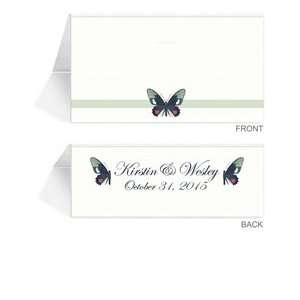  140 Personalized Place Cards   Butterfly Moss Horizon 