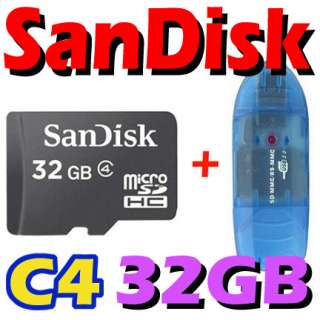SanDisk MicroSDHC 32GB Class 4 + SanDisk SD Adapter + USB Card Reader