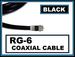 100 Ft)RG 6 Black Coax/Coaxial Satellite TV Antenna Cable 75Ohm,3Ghz 