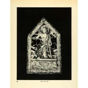  1939 Print Antique 18th Century Glass Religious Plaque 