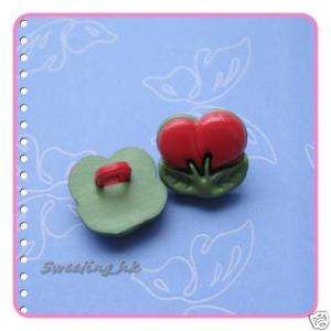15 Large Cherry Fruit Craft Doll Sewing Buttons K343  