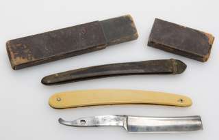   Steel Straight Razor Blade Scales Wester Bros NY Coffin Shaving  
