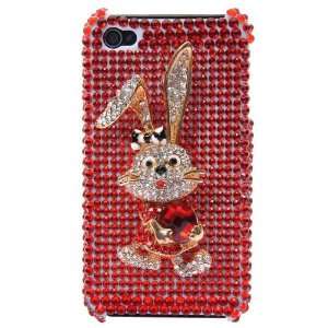  Rabbit Crytal Bling Diamond Hard Case Cover for iPhone 4 
