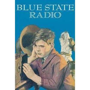  Vintage Art Blue State Radio   20216 5