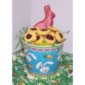 Scotts Cakes 2 lb. Raspberry Butter Cookies in a Blue Bunny Pail with 