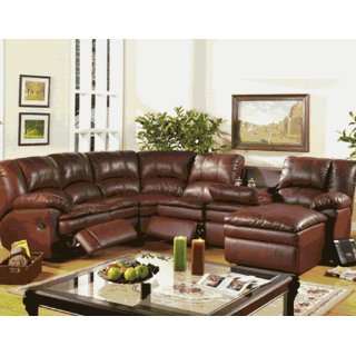pc brown leather sectional sofa set with recliners and chaise with 