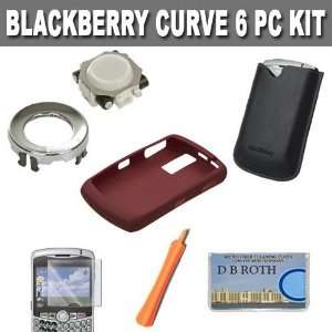  Blackberry OEM Dark Red Skin + OEM Leather Pocket Pouch 