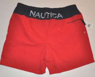 NAUTICA Mens Swim Trunks LOGO Shorts Water New RED  