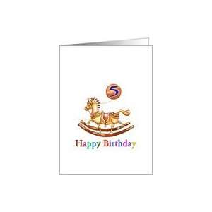    Happy 5th Birthday, Rocking Horse and Saddle Card: Toys & Games
