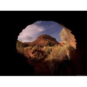  Landscape and Rock Formations Seen Through a Hole in a Large Rock 