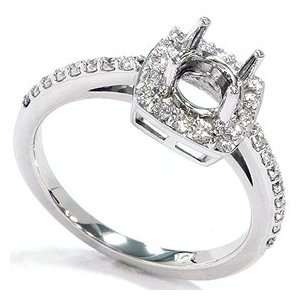   30CT Cushion Halo Diamond Engagement Ring Setting Semi Mount Brilliant