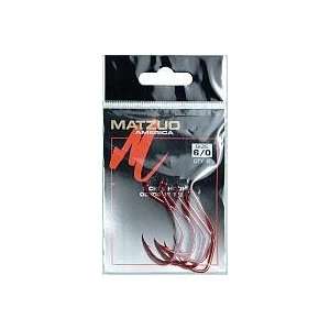 Matzuo America Sickle Hook Octopus Red Chrome size 6/0 6per pk #141061 