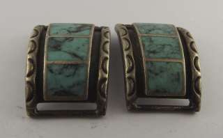   American Indian Sterling Silver Turquoise Inlayed Watch Band  