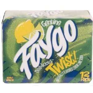 Faygo Twist lemon lime soda pop, 12 pack: Grocery & Gourmet Food