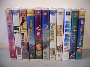 LOT OF 11 VHS MOVIES SHREK ICE AGE ANTZ barbie FLIPPER  