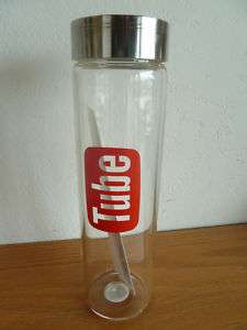 Glass Express Tube Water Bottle h2go NIB Sample 18 oz  