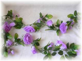 LAVENDER LILAC Silk Roses Garland Wedding Arch Decor  
