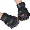   Leather Fingerless Fitness Gloves PLUS Weight Lifting Gym Riding