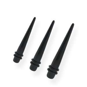 Black Ear Tapers Acrylic Taper Stretching Kit Hole Tapers 12G, 10G 8G 