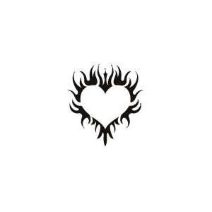  Tribal Flaming Heart Temporary Tattoo 2x2 Beauty