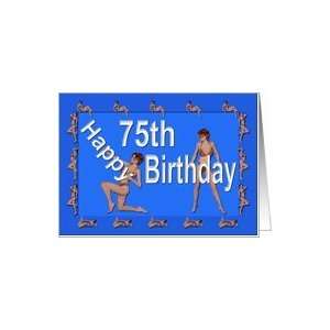  75th Birthday Pin Up Girls, Blue Card Toys & Games