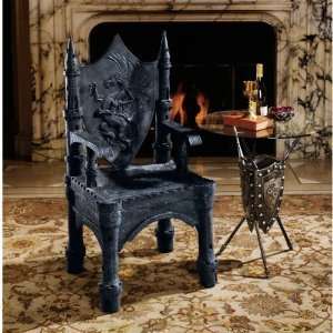   Gothic Medieval Dragon Sculptural Side Corner Chair