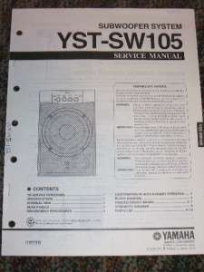 Yamaha Service Manual~YST SW105 Subwoofer System~Orig.  