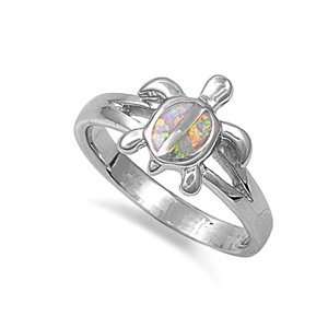   12mm Turtle Shaped White Opal Ring (Size 6   10)   Size 9 Jewelry
