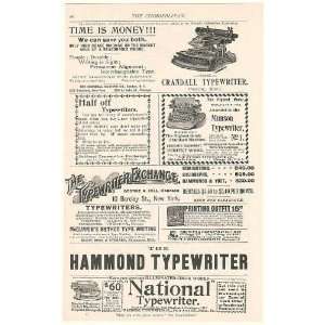   Munson Hammond National Typewriters Print Ad (53183)