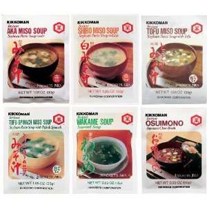   Soup, Aka Miso Soup, Osuimino Japanese Clear Soup, Wakame Soup ( 6