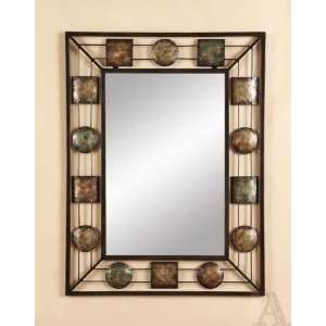 Large Abstract Wall Mirror Glass Tin Frame 