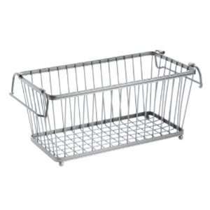  Wire Handled Stacking Basket   Chrome
